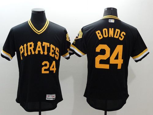 Pirates #24 Barry Bonds Black Flexbase Authentic Collection Cooperstown Stitched MLB Jersey - Click Image to Close